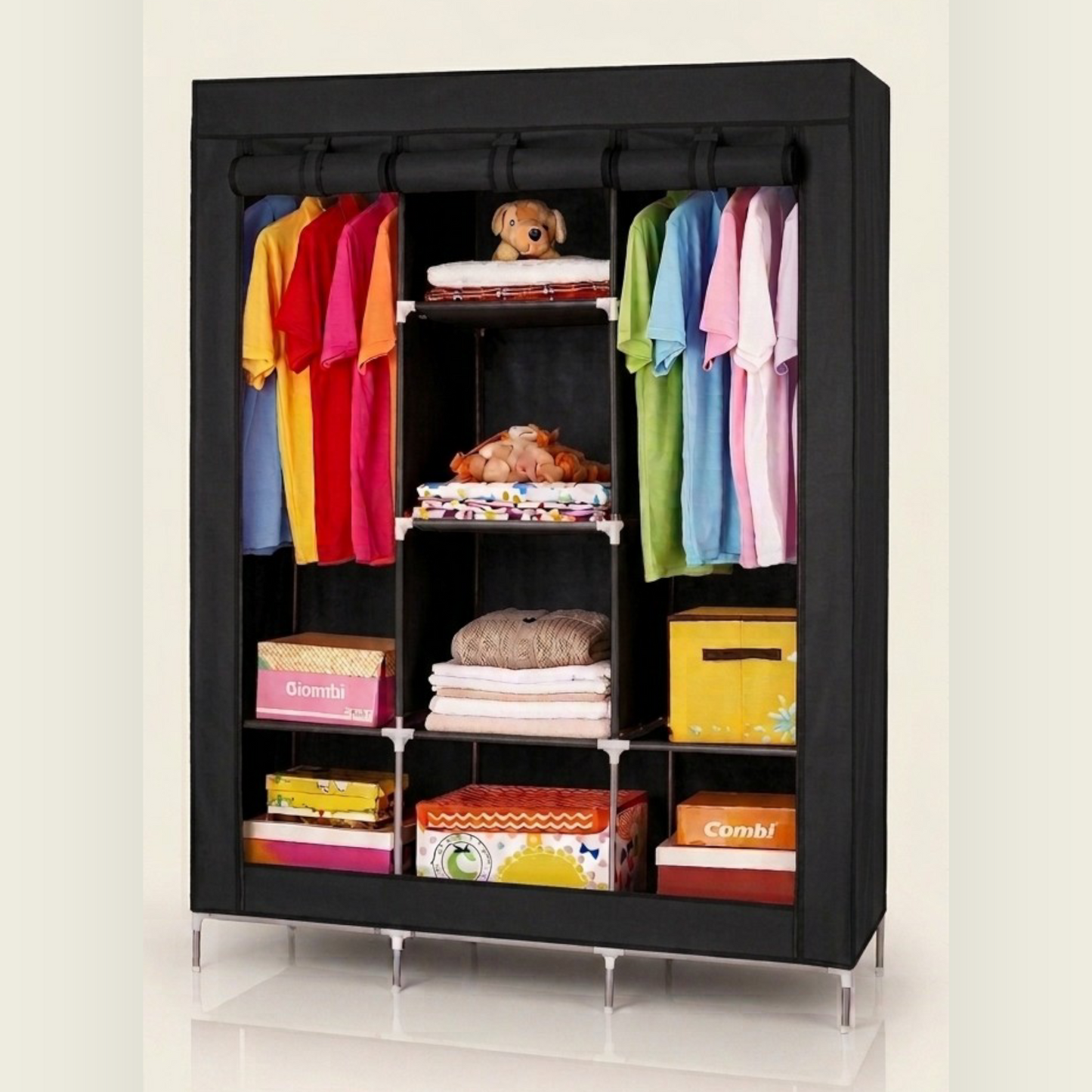 Armoire Garde-robe Portable Multi-Rangement / خزانة ملابس محمولة متعددة الرفوف
