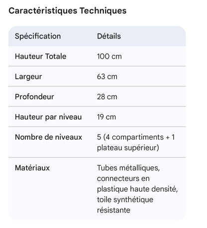 Étagère à chaussures / Étagère de Rangement 5 Niveaux - رف أحذية