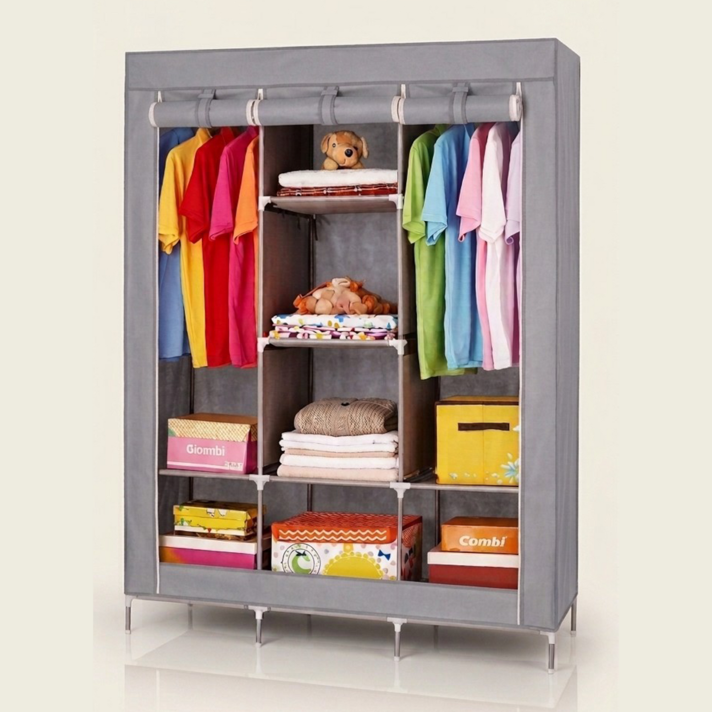 Armoire Garde-robe Portable Multi-Rangement / خزانة ملابس محمولة متعددة الرفوف