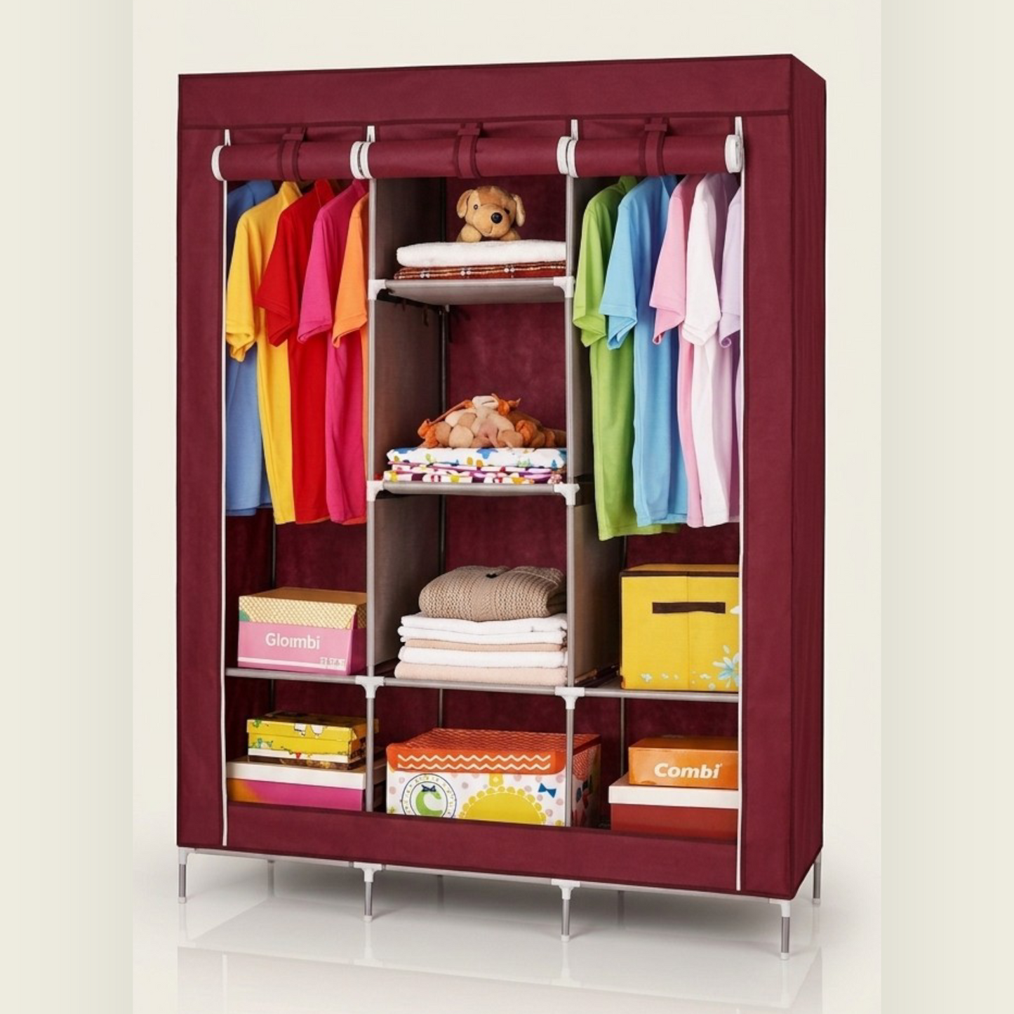 Armoire Garde-robe Portable Multi-Rangement / خزانة ملابس محمولة متعددة الرفوف