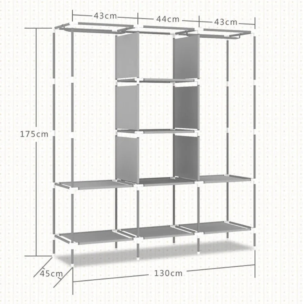 Armoire Garde-robe Portable Multi-Rangement / خزانة ملابس محمولة متعددة الرفوف